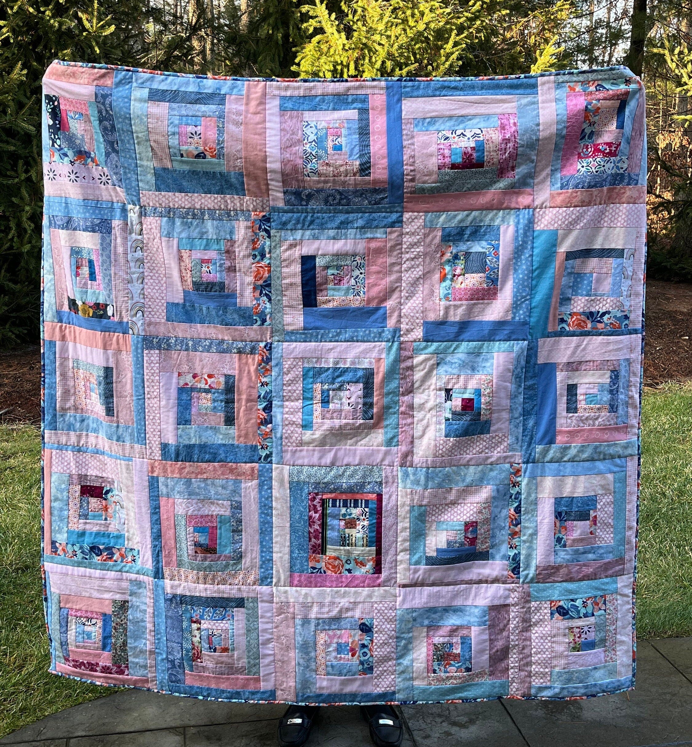Pink no Blue! Scrappy Log Cabin Quilt
