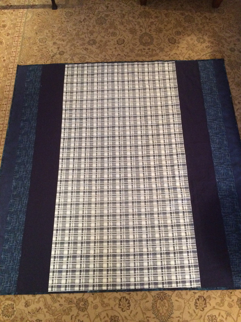 Blue and Orange Lap Quilt