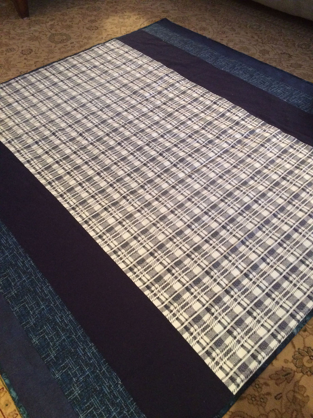 Blue and Orange Lap Quilt