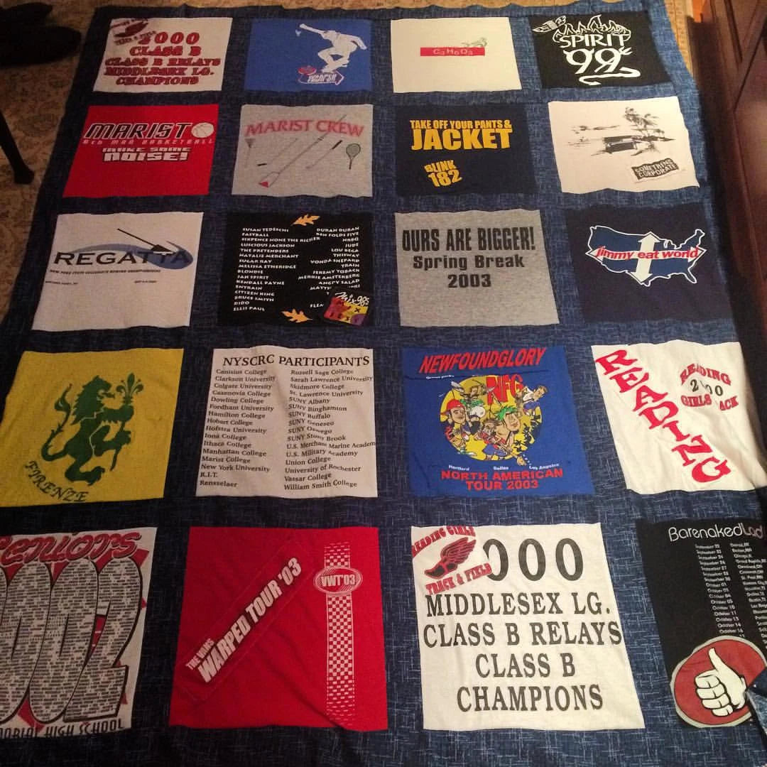 T-Shirt Quilt - Extra Long Twin - 28 Squares