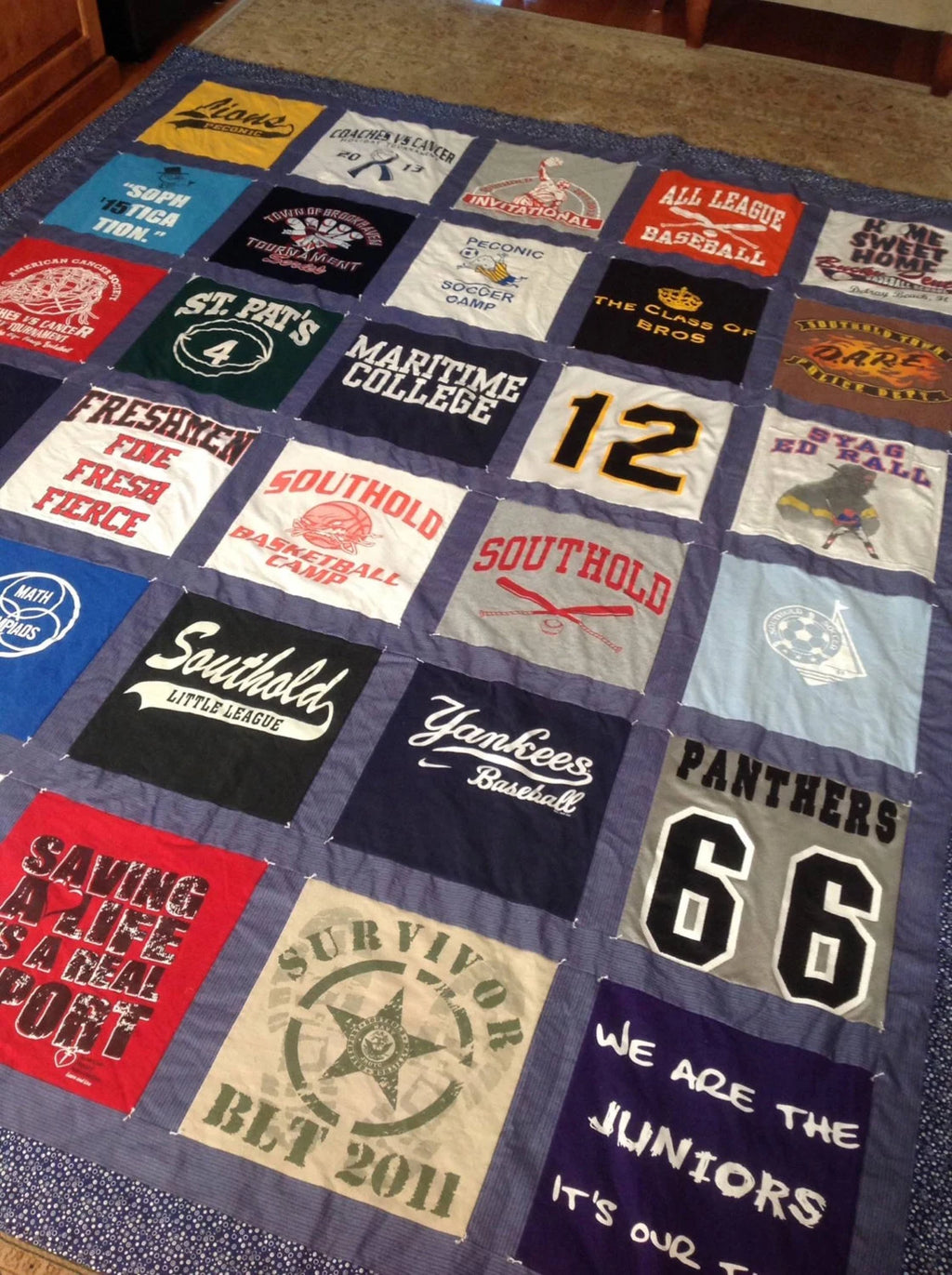 T-Shirt Quilt - Extra Long Twin - 28 Squares
